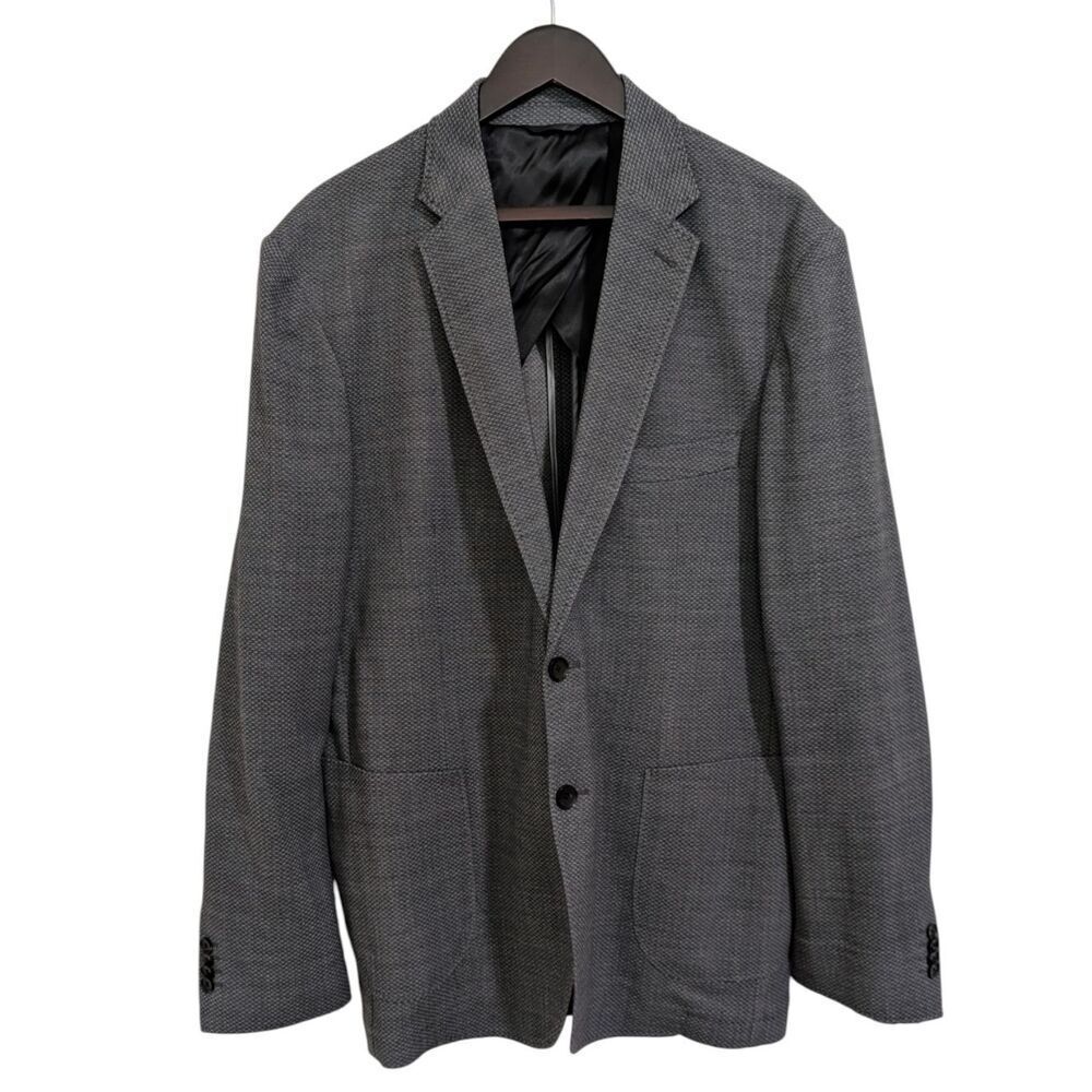 Rodd & Gunn Grey Textured Virgin Wool Blend Blazer - Size 2XL